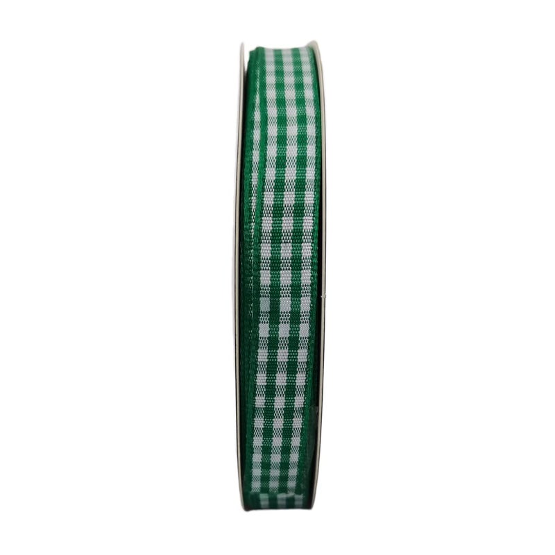 Micomon Green Gingham Plaid Checked Christmas Ribbon 25 Yard Each Roll 100% Polyester (3/8", Green) - Image 3